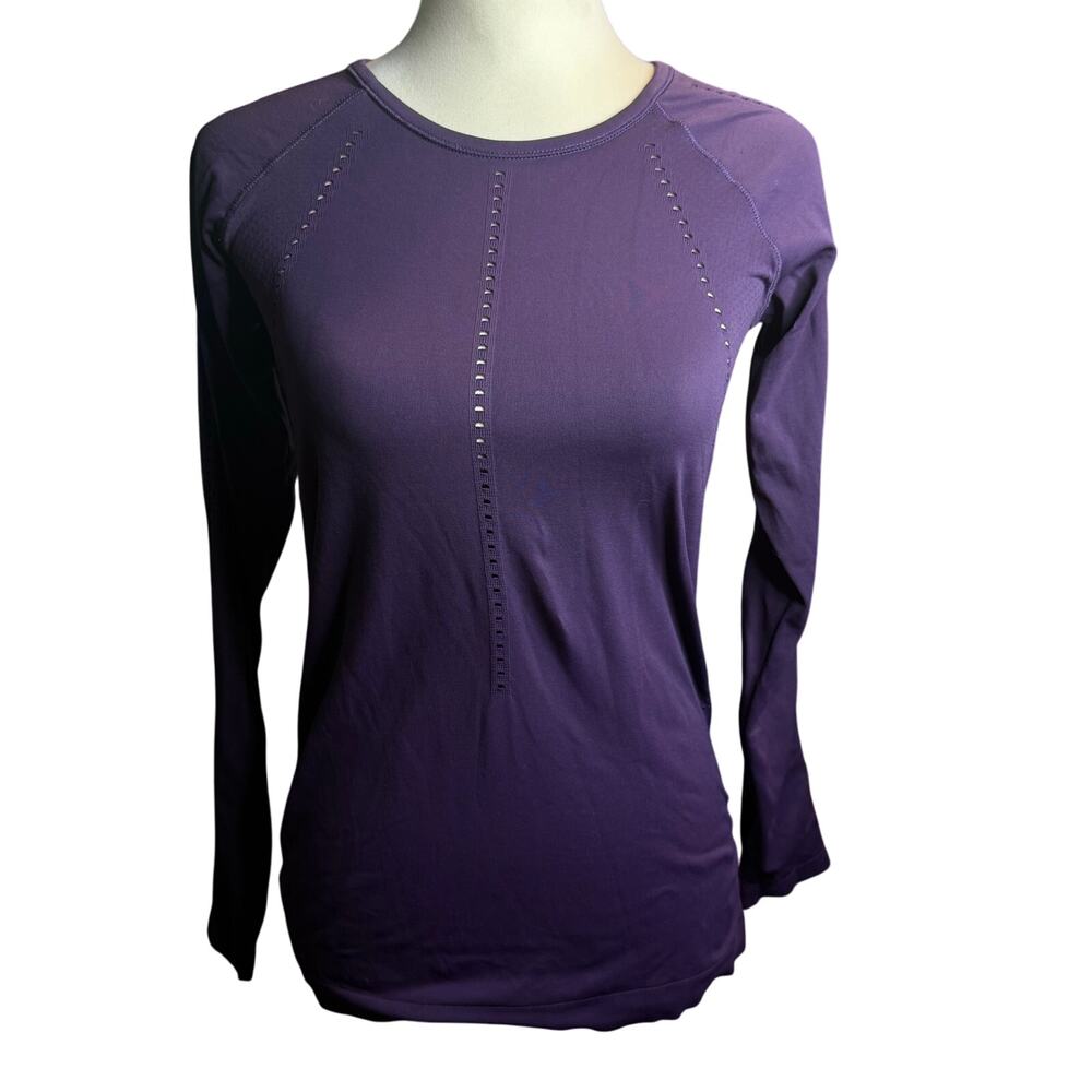 Athleta Foothill Long Sleeve Moisture Wicking Shirt, Plum, Size Small